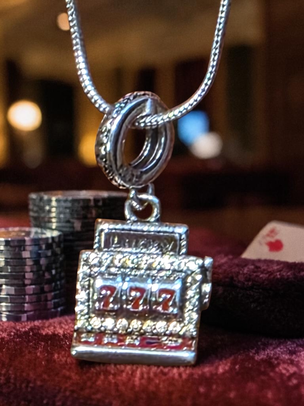 Stamped 925 Sterling Silver 777 Necklace